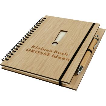 Preview: Notebook Small book, big ideas with ballpoint pen, bamboo cover