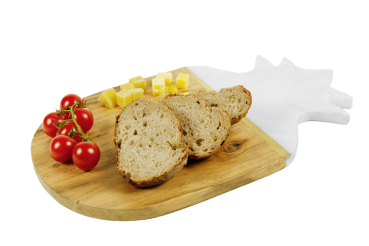 Preview: Tagliere per ananas in legno di acacia e marmo, 38 x 23 cm