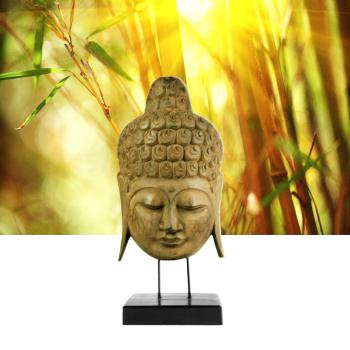 Preview: Masque de bouddha sur pied en bois d’albizzia, hauteur 65 cm Preview: Masque de bouddha sur pied en bois d’albizzia, hauteur 65 cm