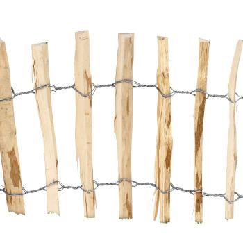 Preview: 2 palissades naturelles en noisetier - clôtures à planter: 35 x 300 cm – bordures rustiques avec piquets – pour un jardin élégant et bien soigné