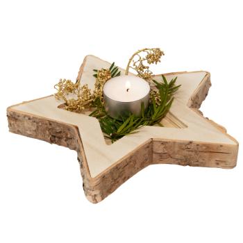 Preview: Bol en bois en forme d‘étoile, avec bord naturel, 20 x 20 x 2,2 cm Preview: Bol en bois en forme d‘étoile, avec bord naturel, 20 x 20 x 2,2 cm