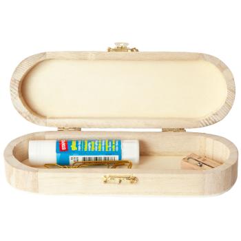 Preview: Plumier pratique en bois, couleur nature, 18 x 6 x 4 cm