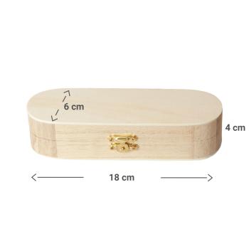 Preview: Plumier pratique en bois, couleur nature, 18 x 6 x 4 cm