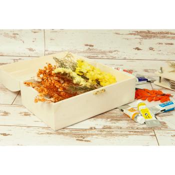 Preview: Coffre au trésor en bois, fermoir pratique, nature, 18 x 12 x 8,5 cm