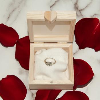 Preview: Boîte en bois avec cœur, nature,12 x 18 x 7,5 cm