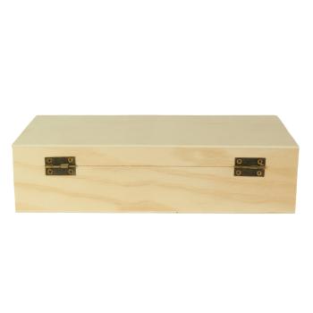 Preview: Wooden box with lid, natural, 22 x 12 x 5.5 cm