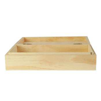 Preview: Wooden box with lid, natural, 22 x 12 x 5.5 cm
