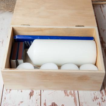 Preview: Box for sugar and storage, made of wood, natural, 19.5 x 13 x 7 cm