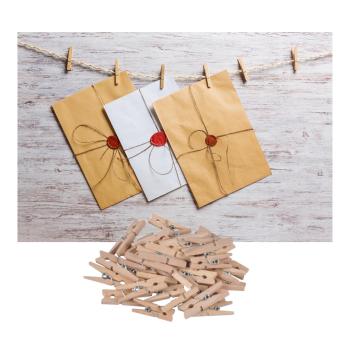 Preview: Mini-Klammern aus Holz 50 Stück natur - Vielseitige Clips für Fotos Notizen Geschenke - Hygienisch Tüten verschliessen - Basteln Deko
