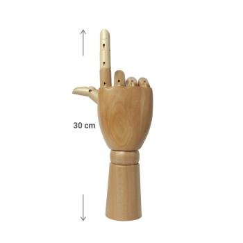 Preview: Wooden hand with adjustable links, height 30 cm