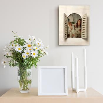 Preview: Cadre photo en bois, avec volets, nature, 18 x 23 cm