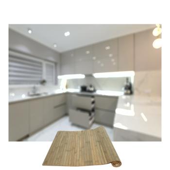 Preview: Bamboo floor mat, light brown/green, 50 x 80 cm
