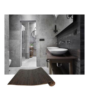 Preview: Bamboo floor mat, dark brown, 50 x 80 cm