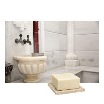 Preview: Savon hammam à l’huile d’olive avec porte-savon en travertin