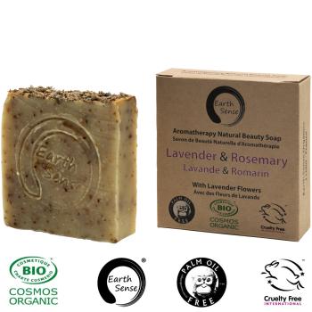 Preview: Palm oil free solid organic soap, min 72% cold pressed oils, lavender and rosemary Preview: Palm oil free solid organic soap, min 72% cold pressed oils, lavender and rosemary