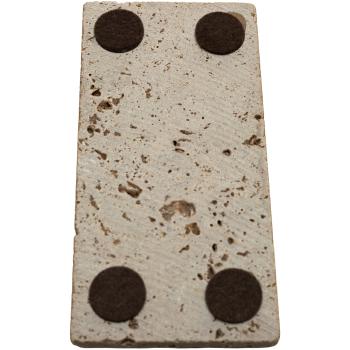 Preview: Porte-savon en travertin, rectangulaire, brun foncé, 14,5 x 7 cm