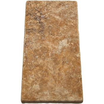 Preview: Porte-savon en travertin, rectangulaire, jaune doré, 14,5 x 7 cm