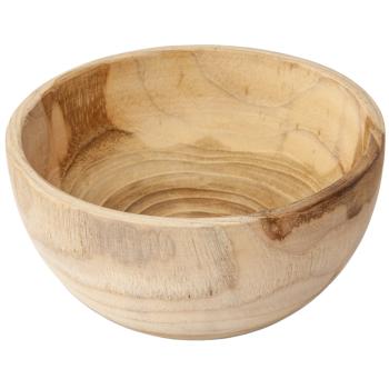 Preview: Runde Teakholz-Schale - Naturbelassenes Design für Snacks & Dekoration - Stabil, langlebig, Unikat, 13x13x6 cm - Edle Holz Deko mit Maserung