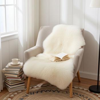Peau de mouton véritable: 90 x 60 cm, ivoire – douce et confortable, élégance naturelle et raffinée