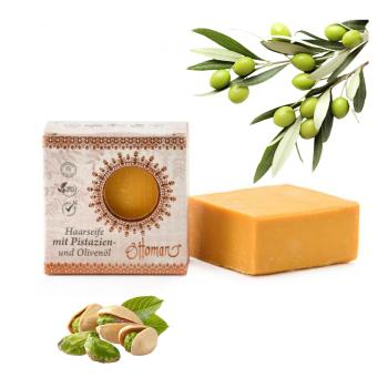 Preview: Shampooing solide à base d’huile de pistache et d’huile d’olive, 100% d’ingrédients naturels, 190 g