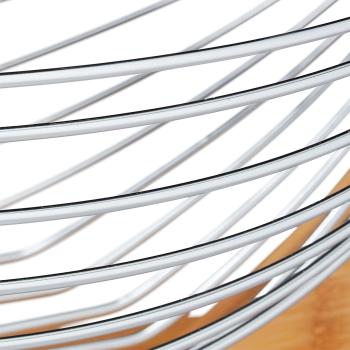 Preview: Modern bamboo stainless steel fruit hammock, 18.5x38x23cm - Design basket for hanging - Noble fruit storage for your home