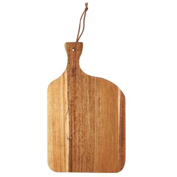 Preview: Schneidebrett aus Robinienholz mit Griff - Antibakteriell & Messerschonend - Für Gemüse, Obst, Brot, Fleisch - Robust, nachhaltig, 34x20.5x1cm