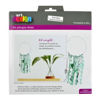 Preview: Traumfänger Bastel-Komplettset – DIY Set für kreative Handwerkskunst & böse Träume abwehren – Dunkelgrün 60 cm inkl. Anleitung & Material