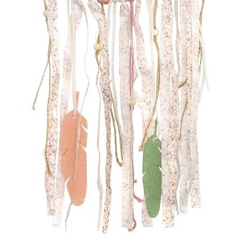 Preview: Traumfänger Bastelset zum Selbermachen - Kreatives Komplett-Set mit Anleitung, Garn, Federn & Holzperlen - Rosa, 60cm - Für Fenster & Deko