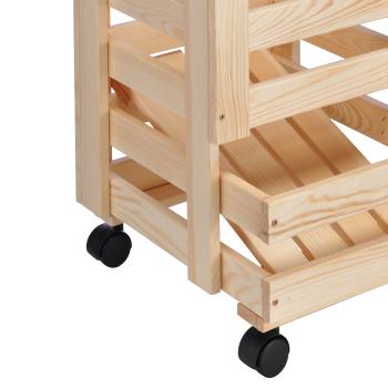 Preview: Pine potato crate, with castors, 30 x 52.5 x 30 cm