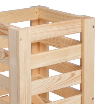 Preview: Pine potato crate, with castors, 30 x 52.5 x 30 cm