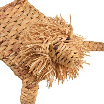 Preview: Lion couché en jacinthe d’eau, renforcé par du métal, 32 x 15 x 40 cm