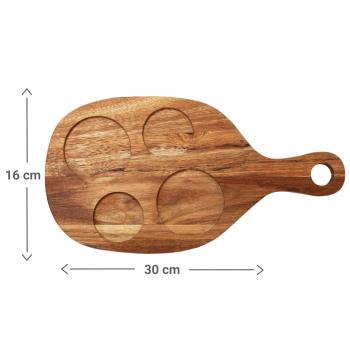 Preview: Plateau de service avec 4 verres à dip, plateau de service apéro