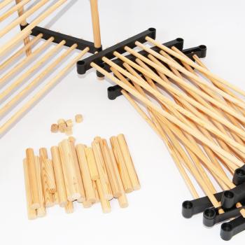 Preview: Variables Kiefernholz-Regal – Flexibles Holzregal mit 7 Böden, vielseitiges Stauraum-Regal, 56x28x110cm, braun – Ideal für Bücher, Kosmetik, Deko & mehr