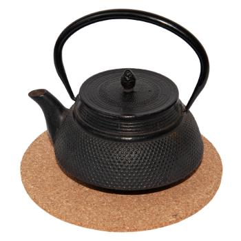 Preview: Kork Untersetzer 6er-Set - Rund, naturfarben & hitzebeständig für Töpfe, Pfannen & Gläser - Ø 195x5mm - Schützt vor Flecken & Kratzern