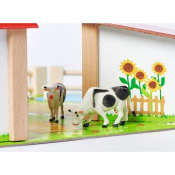 Preview: ferme en bois de 20 pièces, avec 2 bâtiments, plateau de jeu, figurines, animaux, clôtures