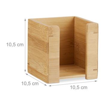 Preview: Bamboo note box, note box with 900 sheets of paper, 10.5 x 10.5 x 10.5 cm