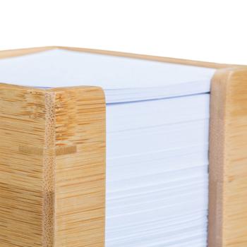 Preview: Bamboo note box, note box with 900 sheets of paper, 10.5 x 10.5 x 10.5 cm