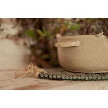 Preview: Natur Untersetzer Fisch Korbweide - für Töpfe Teller Schüsseln - 36x20,5x1,5cm braun - Tischdekoration mediterran - Schutz & Deko