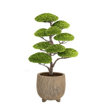 Preview: Blumentopf aus Keramik mit 3D-Muster - Anthrazit Übertopf für Pflanzen & Deko - 3 Standfüsse, Ø 12,5 x 11 cm - Edler Blickfang für Zuhause