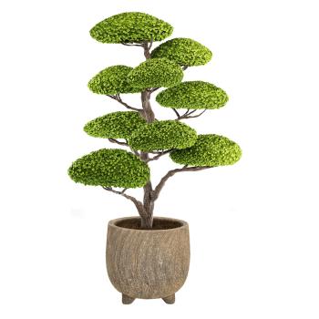 Preview: Ceramic flower pot, ceramic bowl with fine 3D design, anthracite, 14 x 13 cm