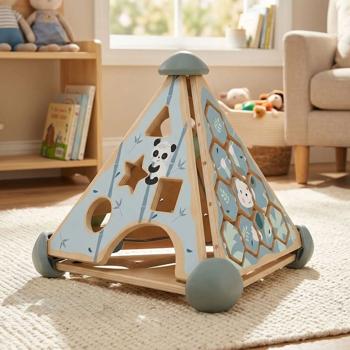 Jeu d’éveil en bois, 16 pièces, jeu premier âge, différentes fonctions