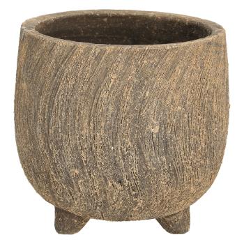 Preview: 2er-Set Blumentöpfe Keramik - 3D-Design, anthrazit, 3 Standfüsse, edles Muster, Ø 14x13 cm - Modern, elegant, vielseitig - Pflanzen, Deko, Kosmetik