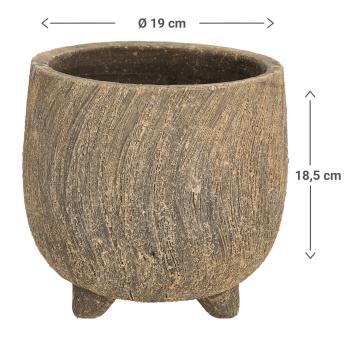 Preview: Set of 2 ceramic plant pots, ceramic bowls with 3D design, anthracite, each 19.5 x 18.5 cm