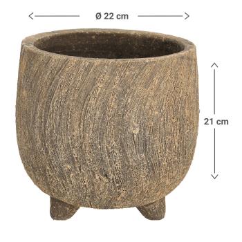 Preview: 2er-Set Blumentöpfe aus Keramik - Edles 3D-Design & 3 Standfüsse - Anthrazit, je 22x21cm - Für Pflanzen & Deko - Modern & Praktisch