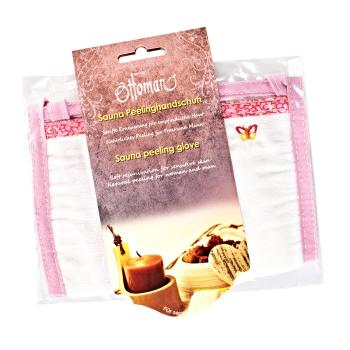Preview: Guanto peeling Pink Butterfly, peeling nutriente per viso e corpo, fattore 50
