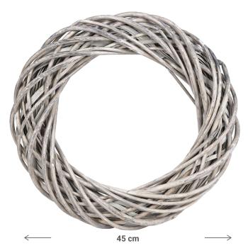 Preview: Couronne de saule décorative en branches entrelacées, décoration naturelle à décorer, 45 x 8 cm Preview: Couronne de saule décorative en branches entrelacées, décoration naturelle à décorer, 45 x 8 cm