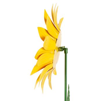 Preview: Gartenstecker Sonnenblume mit Wackelblüte - Metall Beetstecker für Pflanzkästen Garten Dekoration - bunt - 82cm Höhe - lackiertes Metall