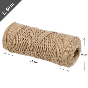 Preview: 2er-Set Juteseil zum Basteln und Befestigen, feste Deko Schnur 50 m Länge