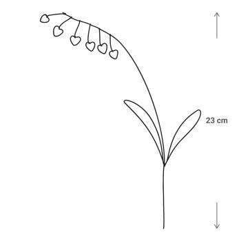 Preview: Maiglöckchen Gartenstecker aus Eisen - Filigraner Beetstecker für Pflanzenkästen & Garten Deko - Modern & Robust 23x8x0,2 cm - Mit Erdspiess