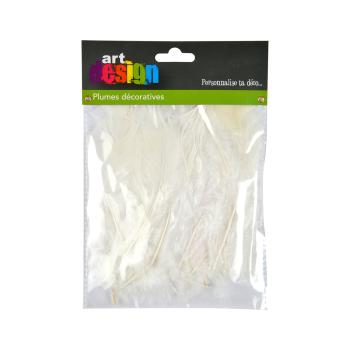 Preview: 35 weisse Bastelfedern – Bastelzubehör weiche Federn – Länge 17cm – Für DIY-Projekte, Deko, Masken, Traumfänger, Wandschmuck & Osternester